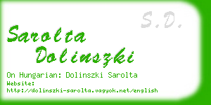 sarolta dolinszki business card
